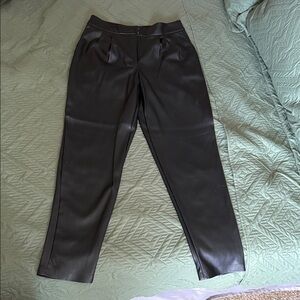 Express Black Faux Leather Cropped Pants